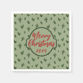 ヴィンテージのクリスマスツリー スタンダードカクテルナプキン
