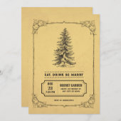 ヴィンテージのクリスマスツリー 招待状 (正面/裏面)