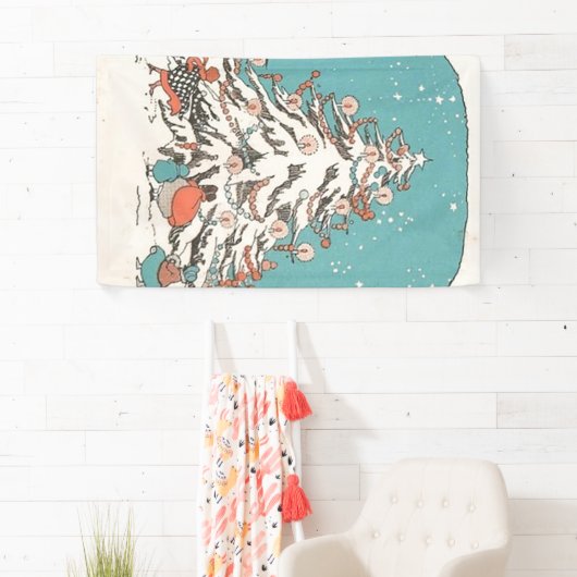 ヴィンテージのクリスマスツリー 横断幕 (インサイチュ)