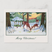 ヴィンテージのクリスマスディアフォレスト シーズンポストカード (正面)