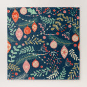 ヴィンテージのクリスマスハンド描きシームレス ジグソーパズル (縦)