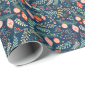 ヴィンテージのクリスマスハンド描きシームレス ラッピングペーパー (ロールコーナー)