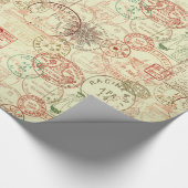 ヴィンテージのクリスマスパターンギフト用包装紙 ラッピングペーパー (角)