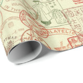 ヴィンテージのクリスマスパターンギフト用包装紙 ラッピングペーパー (ロールコーナー)