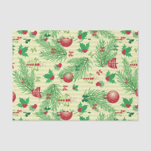 ヴィンテージのクリスマスパターン 薄葉紙 (正面)