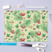 ヴィンテージのクリスマスパターン 薄葉紙 (クラフト)