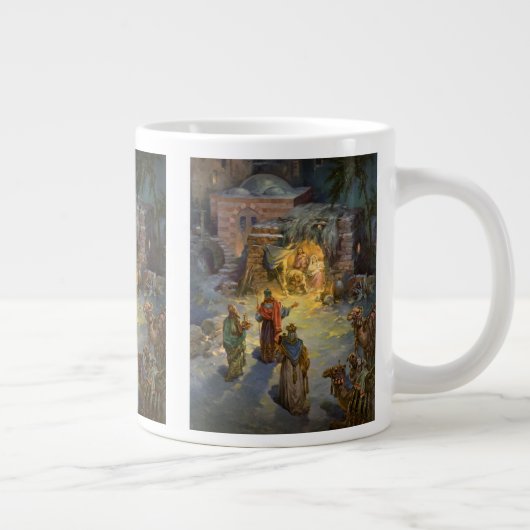 ヴィンテージのクリスマスプレゼントにマギを訪問する ジャンボコーヒーマグカップ (右)