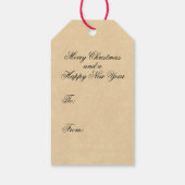 ヴィンテージのクリスマスプレゼントラベル（鳥と花を含む） ギフトタグ (裏面)