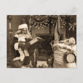 ヴィンテージのクリスマスプレゼールビューを2回確認する シーズンポストカード (正面)
