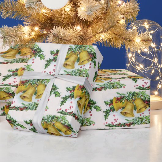 ヴィンテージのクリスマスベルタイル ラッピングペーパー (クリスマス)