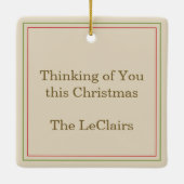 ヴィンテージのクリスマスベル(ミスタントー)の男性への親善 セラミックオーナメント (裏面)