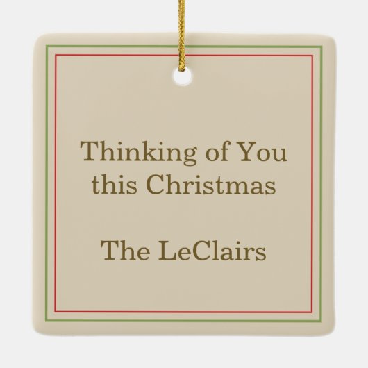 ヴィンテージのクリスマスベル（ミスタントー）の男性への親善 セラミックオーナメント (裏面)