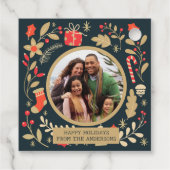 ヴィンテージのクリスマスボタニカルファミリーの写真 フェイバータグ (裏面)