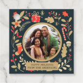 ヴィンテージのクリスマスボタニカルファミリーの写真 フェイバータグ (正面)