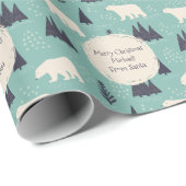 ヴィンテージのクリスマスポーラークマの行き来 ラッピングペーパー (ロールコーナー)