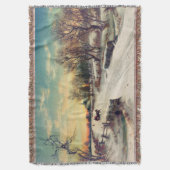 ヴィンテージのクリスマスモーニングカ1880by W. C. Bauer スローブランケット (正面縦)