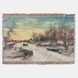 ヴィンテージのクリスマスモーニングカ1880by W. C. Bauer スローブランケット