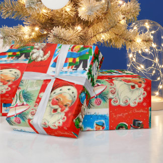 ヴィンテージのクリスマスラッピング紙 ラッピングペーパー