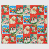 ヴィンテージのクリスマスラッピング紙 ラッピングペーパー (フラット)