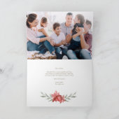 ヴィンテージのクリスマスレッドの花写真 シーズンカード (内部)