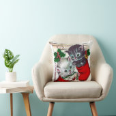 ヴィンテージのクリスマスレトロな猫の家の装飾の枕 クッション (椅子)