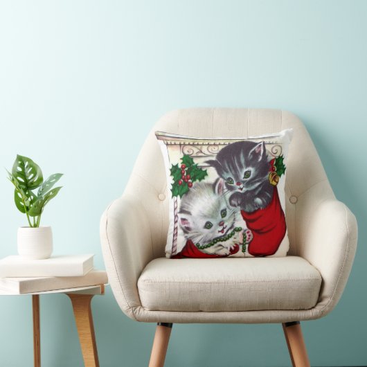 ヴィンテージのクリスマスレトロな猫の家の装飾の枕 クッション (椅子)