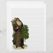 ヴィンテージのクリスマス並みのレターヘッド文房具 (正面/裏面)