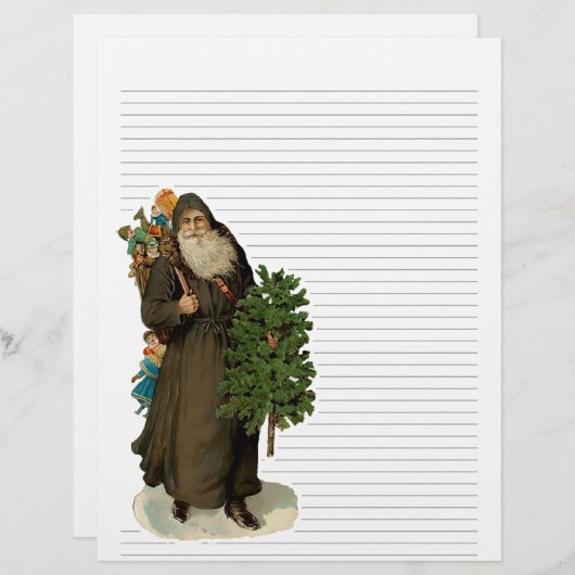 ヴィンテージのクリスマス並みのレターヘッド文房具 (正面/裏面)