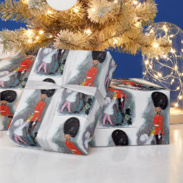 ヴィンテージのクリスマス兵士と子供用ラップ ラッピングペーパー