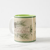 ヴィンテージのクリスマス場面コーヒー・マグのコップ ツートーンマグカップ (正面左)