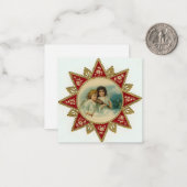 ヴィンテージのクリスマス天使 ノートカード (正面/裏面インサイチュ)