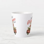 ヴィンテージのクリスマス応援の二兎のトラック カフェラテマグ (正面)