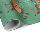 ヴィンテージのクリスマス猫の光 ラッピングペーパー (ロールコーナー)