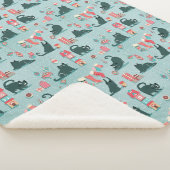 ヴィンテージのクリスマス猫 シェルパブランケット (3/4)