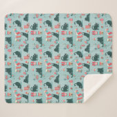 ヴィンテージのクリスマス猫 シェルパブランケット (正面(横))