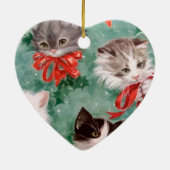 ヴィンテージのクリスマス猫 セラミックオーナメント (裏面)