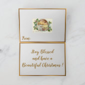 ヴィンテージのクリスマス用冬の風景 シーズンカード (内部)