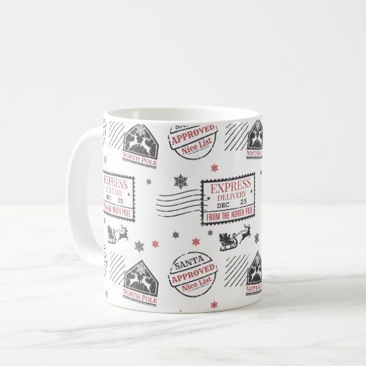 ヴィンテージのクリスマス表現の配信 コーヒーマグカップ (正面左)