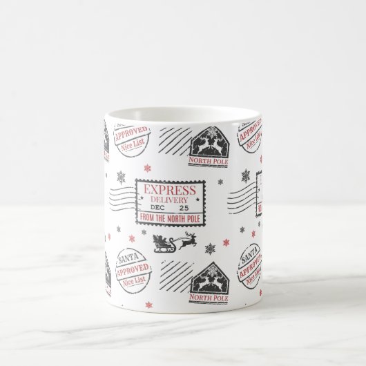 ヴィンテージのクリスマス表現の配信 コーヒーマグカップ (中央)