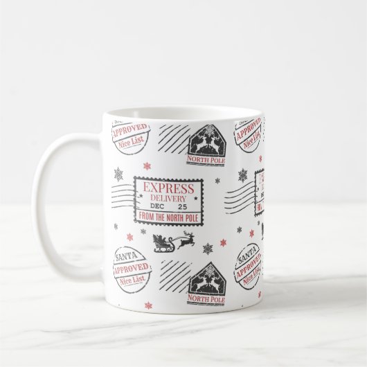 ヴィンテージのクリスマス表現の配信 コーヒーマグカップ (左)