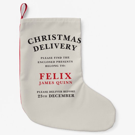 ヴィンテージのクリスマス配達 スモールクリスマスストッキング (正面)