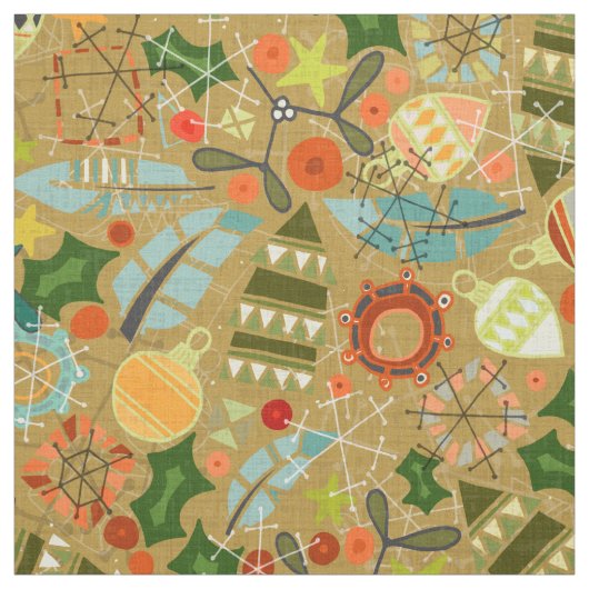 ヴィンテージのクリスマス金ゴールド ファブリック (見本)