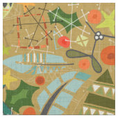 ヴィンテージのクリスマス金ゴールド ファブリック (クローズアップ)