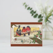 ヴィンテージのクリスマス鐘およびヒイラギの郵便はがきの挨拶 シーズンポストカード (スタンド正面)