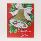 ヴィンテージのクリスマス鐘お祝い家族のパズル ジグソーパズル (縦)