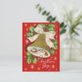 ヴィンテージのクリスマス鐘 シーズンポストカード (スタンド正面)