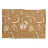 ヴィンテージのクリスマス雪だるま手描き 枕カバー (裏面)