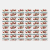 ヴィンテージのクリスマス雪 ラッピングペーパーシート (正面3)