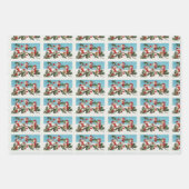 ヴィンテージのクリスマス雪 ラッピングペーパーシート (正面)