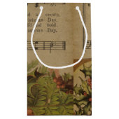 ヴィンテージのクリスマス音楽シートの休日 スモールペーパーバッグ (裏面)